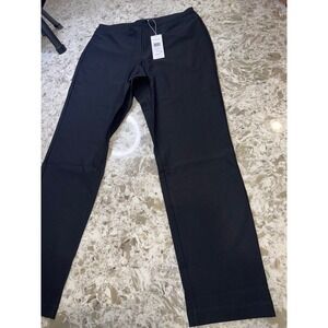 Eileen Fisher Washable Stretch Crepe Slim Ankle Pant Black QRTKO-P0696M Small NW
